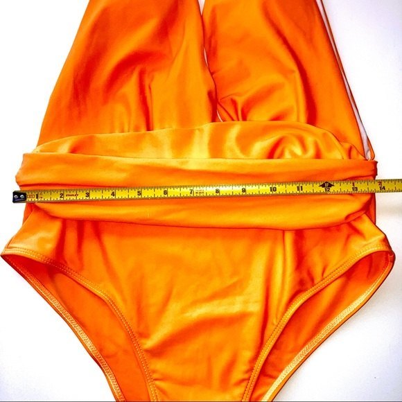 Cute Orange One Piece Swimsuit Size L - Picture 4 of 5